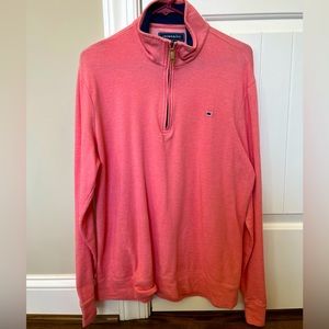 Crown & Ivy men’s medium quarter zip pullover, coral color